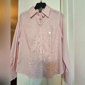 Ann Taylor Light Pink Patterned Blouse